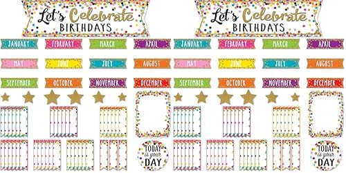 Confetti Let's Celebrate Birthdays Mini Bulletin Board (Pack of 2)