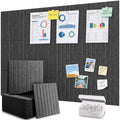 48" x 36" Large Cork Bulletin Board Tiles, Peel and Stick Felt Wall Panels for Vision, Message Center, Picture and Prayer Board for Office, Dorm, Room and Desk Decor(Charcoal Gray)