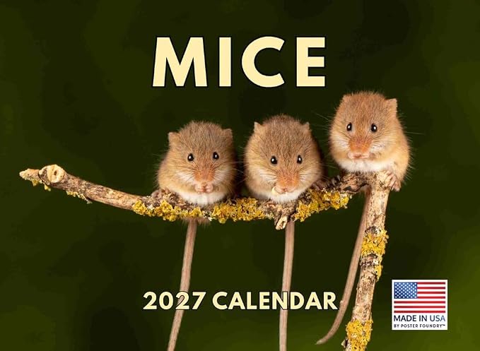 Mouse Calendar 2027 Mice Monthly Wall Calender 12 Month