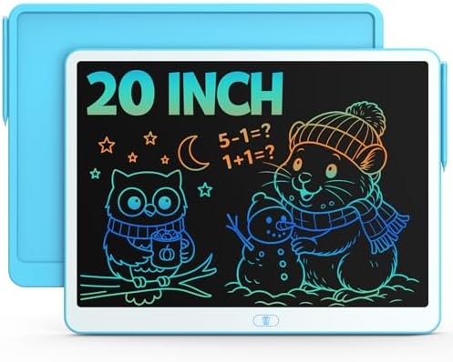 Bravokids 20 Inch LCD Writing Tablet for 3-8 Year Olds - Electronic Drawing Pad and Doodle Board as Educational Birthday Gifts for Girls and Boys (Blue)