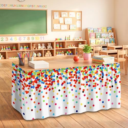 Teacher Desk Skirt for Classroom Ruffle Table Skirt Back to School