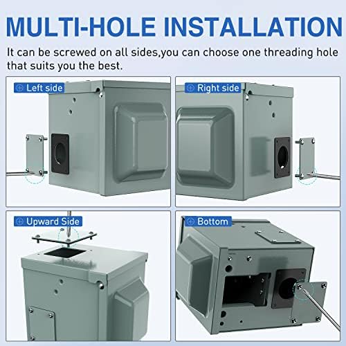 Nilight 50AMP RV EV Power Outlet Box 125/250V ETL Listed 14-50R Receptacle