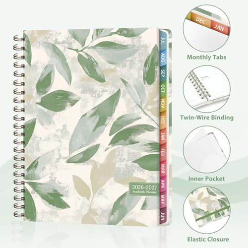 Planner 2026-2027, Weekly and Monthly Academic Planner, July 2026 - June 2027, Hardcover Calendar Agenda Book for School Year Planning, School Supplies for Teacher and Student, Letter Size(8.5'' x 11'')