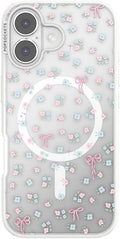 PopSockets iPhone 17 Phone Case with MagSafe, Wireless Charging Compatible, Bow - Bows & Blooms