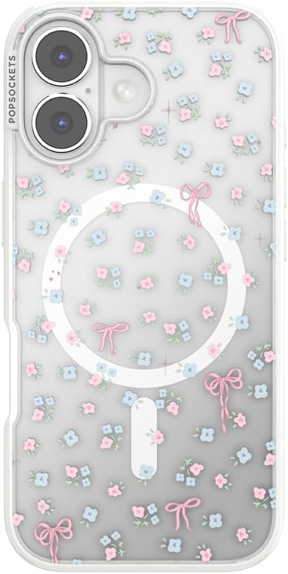 PopSockets iPhone 17 Phone Case with MagSafe, Wireless Charging Compatible, Bow - Bows & Blooms