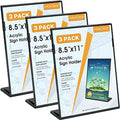 MaxGear Fall Resistant Acrylic Sign Holder 8.5 x 11 Inches 3 Pack