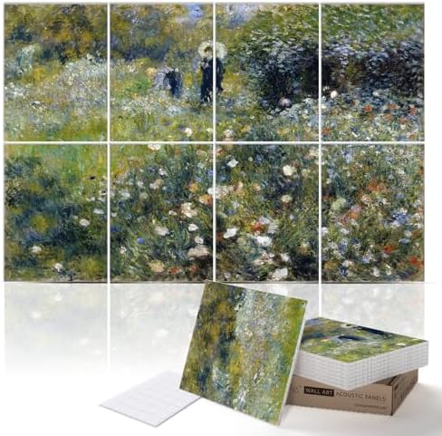 PINWELIFE® Masterpiece Acoustic Art Panels, 8-Pack 12"×16" Sound Absorbing Panels, Decorative Acoustic Wall Art, Noise and Echo Cancelling for Home Studio/Office, Nano Tape Included