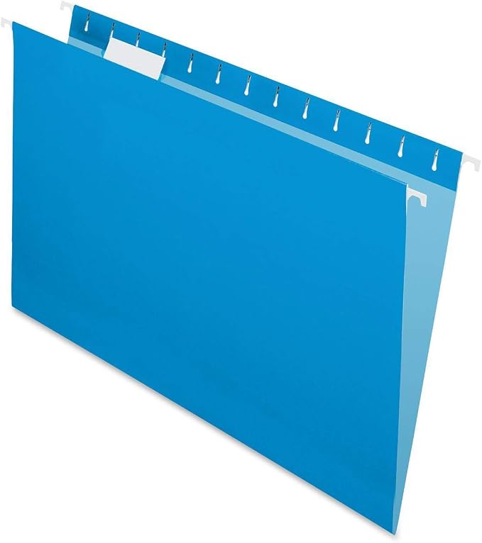 Pendaflex Recycled Hanging Folders, Legal Size, Blue, 1/5 Cut, 25/BX (81623)