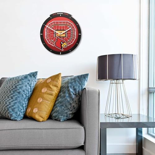 YouTheFan NCAA Louisville Cardinals StadiumView 3D Wall Clock