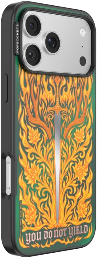 PopSockets iPhone 17 Pro Max Phone Case with MagSafe- Fireheart | Magnetic, Wireless Charging, Camera & Drop Protection, Acotar, Throne, Glass, Sarah, Dragon