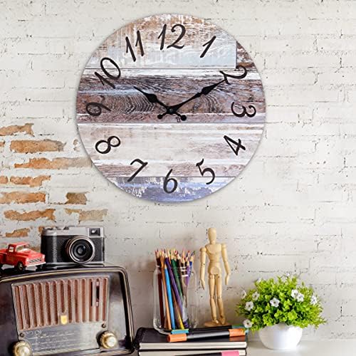 Stonebriar Vintage Farmhouse 14 Inch Round Battery Operated Hanging Wall Clock