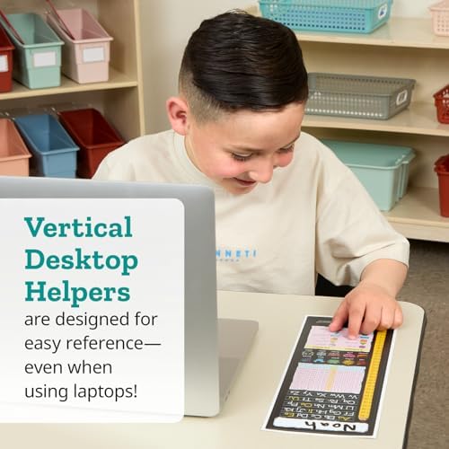 Really Good Stuff Vertical Chalkboard-Style Desktop Helpers, Vinyl