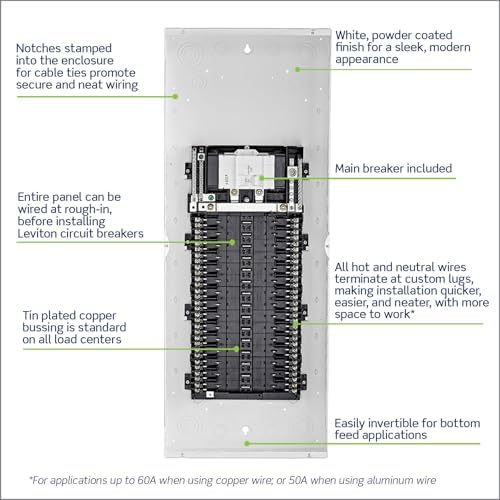 Leviton 30 Space, 30 Circuit Indoor Load Center with 150 Amp Main Circuit Breaker, LP315-BPD