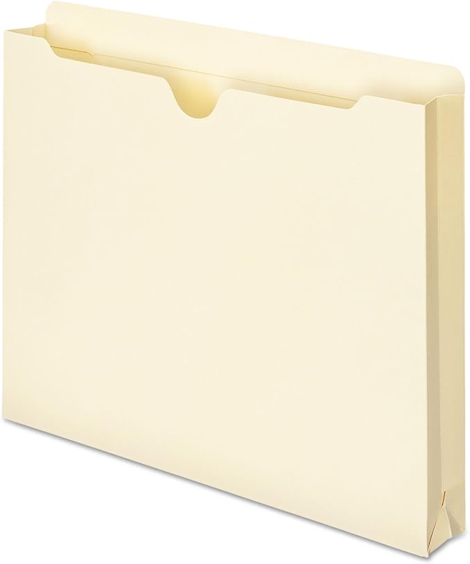 Smead File Jacket, Reinforced Straight-Cut Tab, 1-1/2" Expansion, Letter Size, Manila, 50 per Box (75540)
