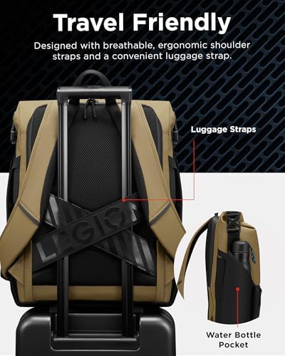 Lenovo Legion Gaming Laptop Backpack GB500, Expandable Capacity up to 25L, Fits 16-inch Laptops, Water Resistant