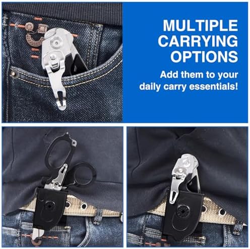 Heavy Duty 6 in 1 Multifunctional Trauma Shears Foldable | Stainless Steel emergency response scissors | Survival Shears with Holster | Medical Trauma shears Tactical With Strap Cutter | Black