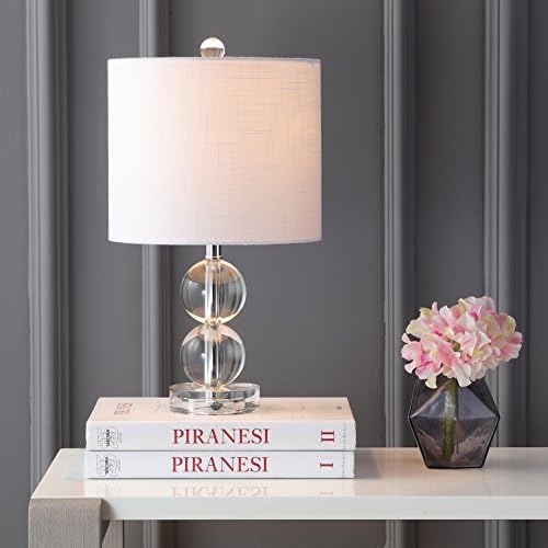 JONATHAN Y Brooklyn Table Lamp 17.5" Crystal Metal Double Sphere, Clear