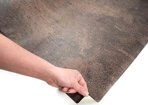 ROSEROSA Peel and Stick Rust Faux Metal Architectural Film Self-Adhesive Vinyl Film Wallpaper Door Wrap Counter Top Border Mirror Molding Trim MG265