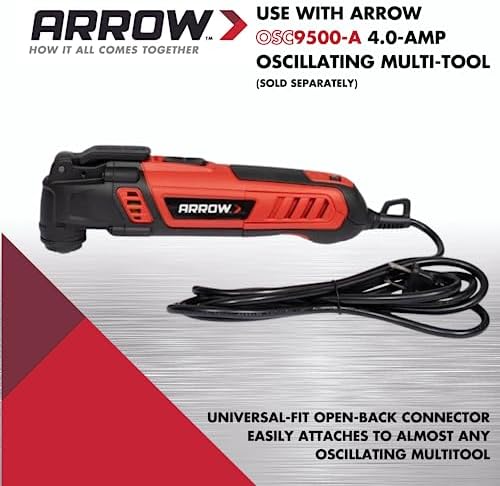 Arrow OSCGB2-1 2 Gang Electrical Box Drywall Cutting Blade for Oscillating Tools, Universal, Fits Most Multitools, Includes Adapter, Makes 4” by 3-3/4” Hole