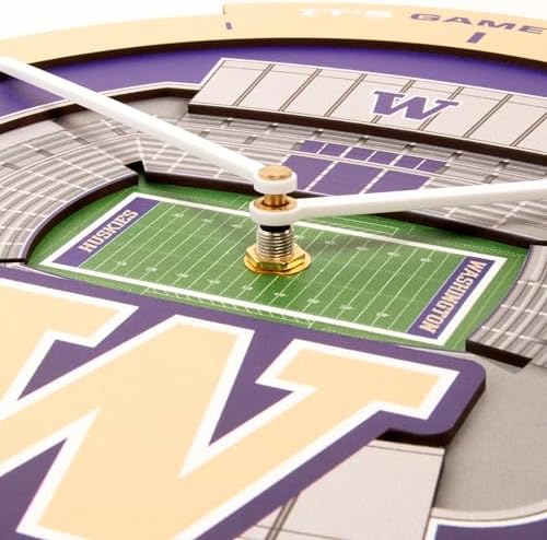 YouTheFan NCAA Washington Huskies StadiumView 3D Wall Clock