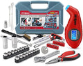 Hi-Spec Compact Auto Garage Tool Kit with Digital Tire Pressure Gauge