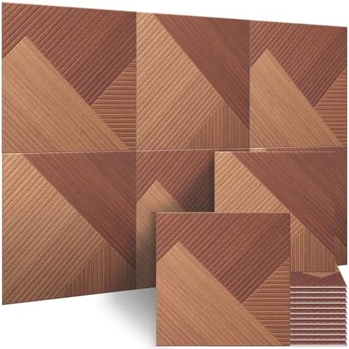 BUBOS 6-Pack Acoustic Panels, Wood Grain Sound Absorbing Panels, 23.6"x23.6"