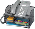 Safco Onyx Phone and Utility Tray with Drawer, Desktop Organizer, Durable Steel Mesh Construction, Black