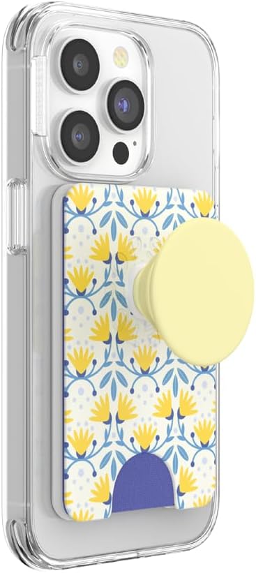 PopSockets Adhesive Phone Wallet with Grip- Tea Towel | PopWallet, Holds 3-5 Cards, Swappable Top, Kickstand, Blue, Light Blue, Baby