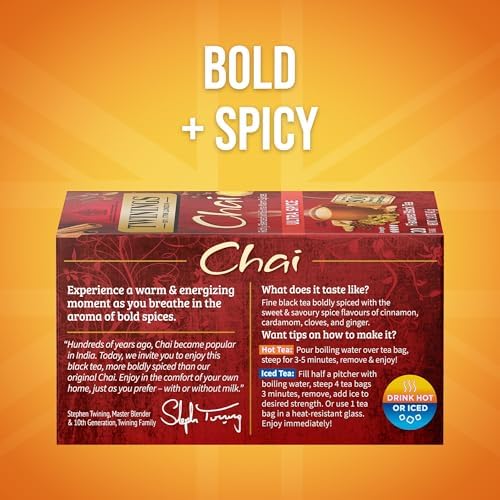 Twinings Ultra Spice Chai Black Tea Bags, 20 CT Box (6 Pack)