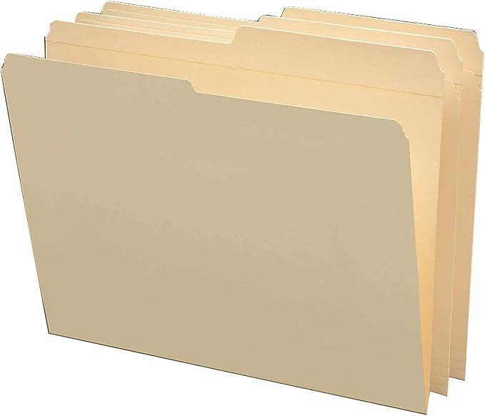 Smead File Folder, Reinforced 1/2-Cut Tab, Assorted Positions, Letter Size, Manila, 100 per Box (10326)