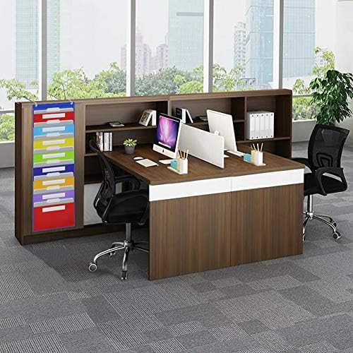 EAMAY Hanging File Folder Organizer, Storage Pocket Chart with 8 Pockets, 2 Hangers Cascading Wall Organizer for Home Bill Filing, Mail Organizer, Wall Mounted File Folders