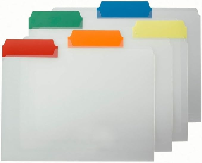 Smead Poly File Folder, Colored 1/3-Cut Tab, Letter Size, Assorted Colors, 25 Per Box (10530)