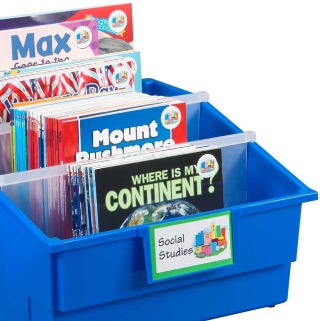 Really Good Stuff White Picture Book Classroom Library Bins, 4 Pack