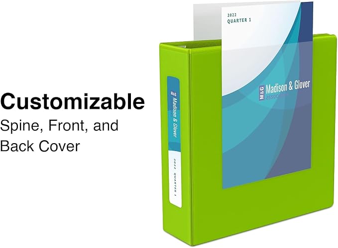 Staples Heavy-Duty 1.5-Inch D-Ring View Binder, Reinforced Spine, Holds Up to 350 Sheets, Chartreuse, for Office & School