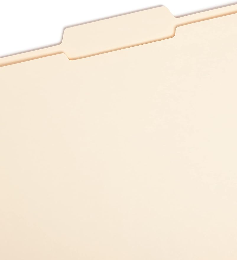 Smead File Folder, Reinforced 1/3-Cut Tab, Center Position, Letter Size, Manila, 100 per Box (10336)
