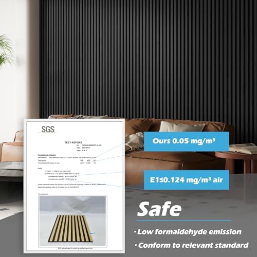 Art3d 48 x 24 in Fluted Soundproof Wood Slat Wall Panel, 2-Pack, Blackwood