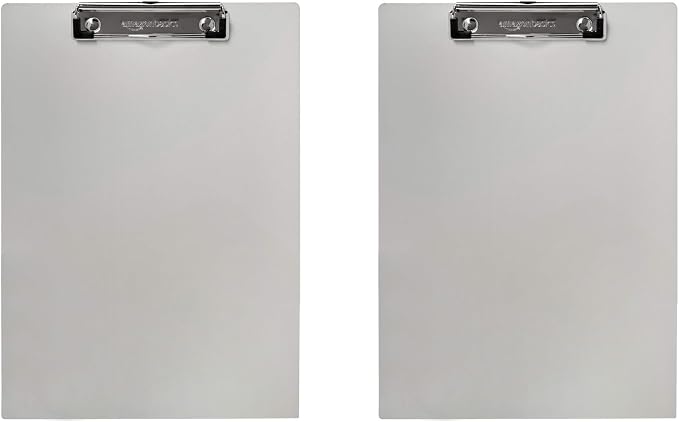 Amazon Basics Aluminum Office Clipboard,Letter Size,Metal,(Pack of 24)