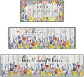 Hello Spring Kitchen Rugs, Tulip Lavender Floral Kitchen Mats