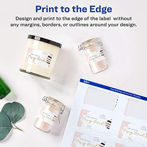 Avery® Rectangle Labels, Sure Feed® Technology, 2" x 3", 40 Glossy White Labels (36460)