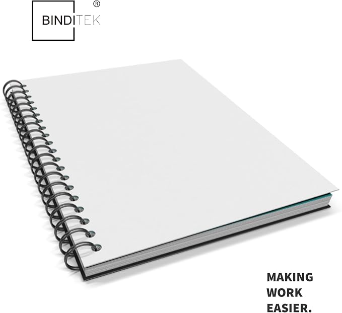 Binditek 12 Mil Sand-Textured Binding Covers, Letter Size, White, 25 Pack | Plastic Binding Covers, 8.5" x 11", Subtle Matte Finish, Square Corners, Unpunched, Ideal for Business Reports and Proposals