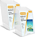 MaxGear Acrylic Sign Holder, 8.5 x 11 Slant Back Display Stand, 12 Pack