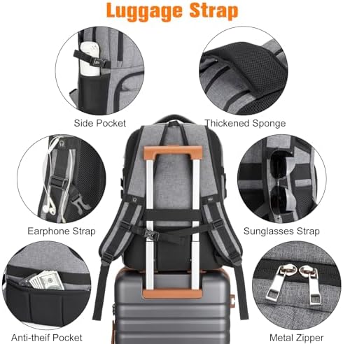Insulated Lunch Backpack Fit 17" Laptop with Cooler Compartment