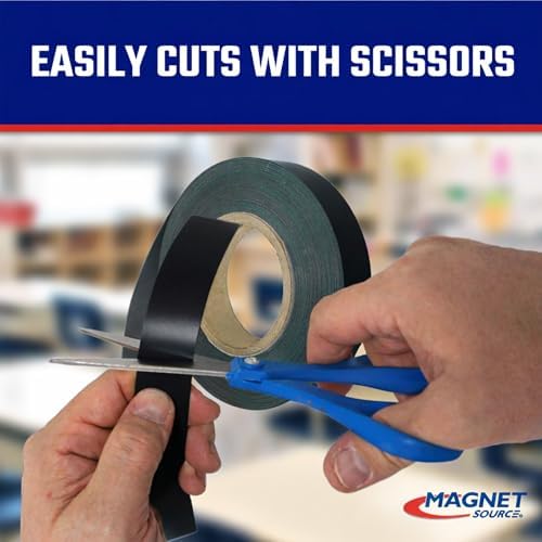 Master Magnetics Flexible Magnetic Strip - Plain with ID Groove on Weak Side - Heavy-Duty Strong Magnet Strips for Walls, Boards, Signs, and More - 0.60" Thick - 1" W - 100 Ft - 1 Roll