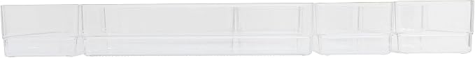 Martha Stewart Kerry Stackable Desk Drawer Organizers, Clear/Gold, 8-Pack | Various Sizes, Gold Trim, Stackable
