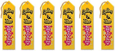 Beistle Spelling Bee Participant Award Ribbons, 2 by 8-Inch, 6-Pack