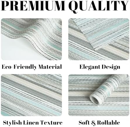 Placemats Set of 4 Vinyl/Plastic Woven Place Mats for Kitchen Table Indoor/Outdoor Washable Placemat Wipeable Dining Table Mats (Turquoise,4)