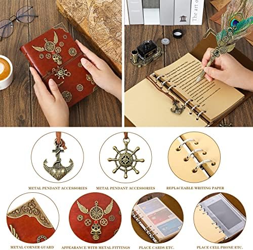 Quill Pen and Ink Set, With Notebook Wax Seal Stamp Kit, Calligraphy Set for Writing Lovers, Valentine's Day and Birthday Gifts, Ideal for Holidays(Peacock Feather)