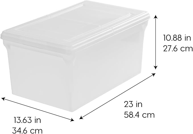 IRIS USA 4-Pack Snap File Box with Locking Lid, Black | Organize lesson plans, classroom files and teaching materials with convenient storage for teachers, schools and educators