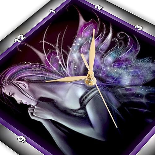 3dRose Wall Clock Silent - 10 inch - Mystical Fairy - Designs Angels or Fairy Themes