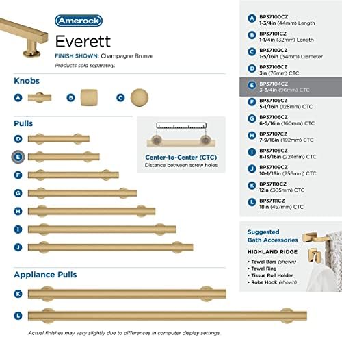 Amerock 3-3/4" Everett Champagne Bronze Drawer Pull